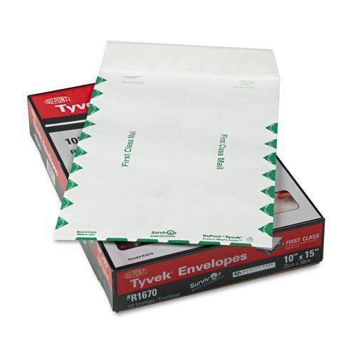 Quality Park R1670 Tyvek Usps First Class Mailer, Side Seam, 10 X 15, White,