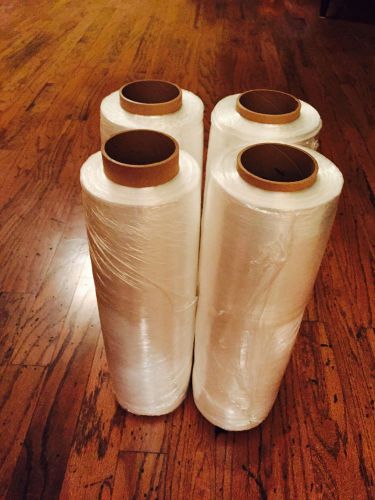 4 rolls  18&#034; x 1500&#039; clear pallet hand plastic stretch wrap  70 gauge for sale