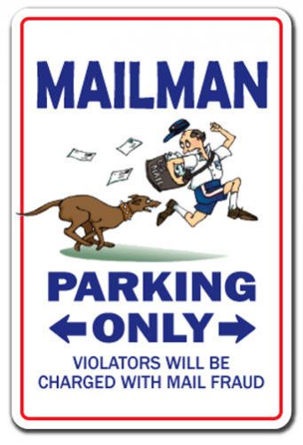MAILMAN Sign parking mail letter carrier postal gift USPS post office stamps