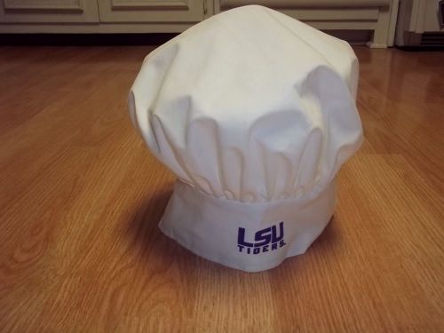 CHEF HAT CLOTH ONE SIZE FIT ALL VELCRO CLOSURE LSU TIGERS