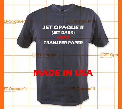 Jet-Opaque II Iron on Heat Transfer Paper/Dark Color 25 Sheets 8.5x11