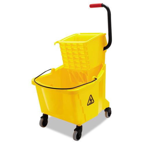 Unisan Pro-Pac Side-Squeeze Wringer/Bucket Combo, 8.75Gal, Yellow