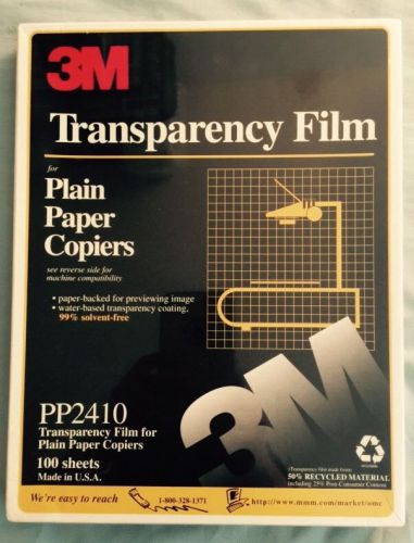 3M Transparency Film For Plain Paper Copiers 100 Sheets P/N: PP2410