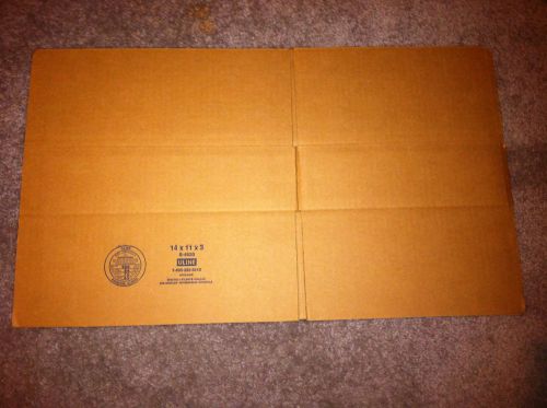 12 Shipping Mailing Boxes Corrugated Cardboard 14&#034; x 11&#034; x 3&#034; Rectangular Brown