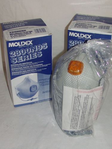 2 cases of each  moldex 2800n95 particulate respirators medium large 20 masks for sale