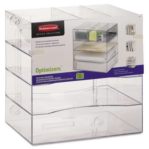 NEW RUBBERMAID 94600ROS Optimizers Four-Way Organizer with Drawers, Plastic, 13