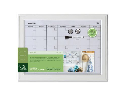 &#034;Quartet Home Decor Dry Erase Calendar Bulletin Board, 17 x 23 Inches, Wood Fram