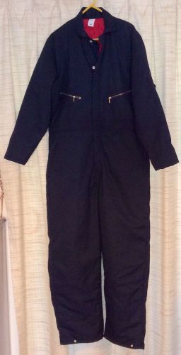 Unisex insulated navy blue coveralls red kap cap size large regular ct30nv6 for sale