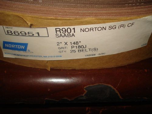 NORTON Abrasive Belts SAABA R901 2&#034; x 148&#034; Grit P180J QTY 24 |LT3|