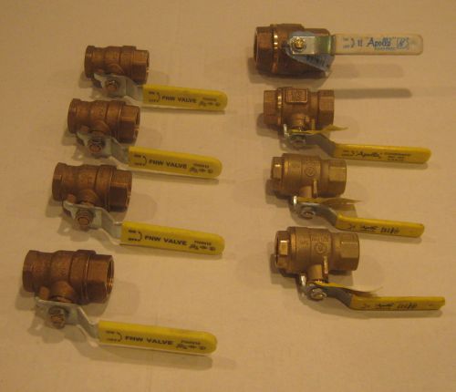 Assortment of npt brass ball valve full port, fnw ul csa fm 600psi wog &amp; apollo for sale
