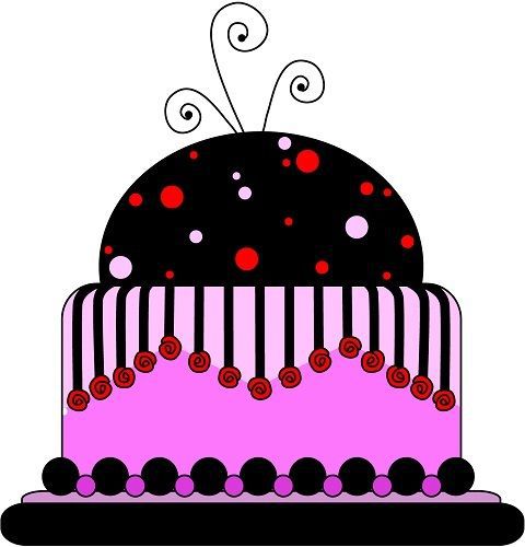 30 Custom Pink Party Cake Personalized Address Labels