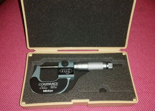 Mitutoyo #159-211 “COMBIMIKE” Outside Micrometer, 0 - 1”, 0.00– 25.4 mm + Case