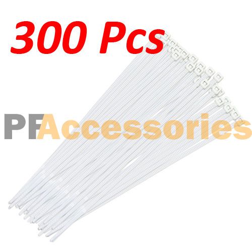 300 Pcs White 14&#034; inch Heavy Duty UV Resistant Outdoor Cable Zip Ties 50 Lbs LOT