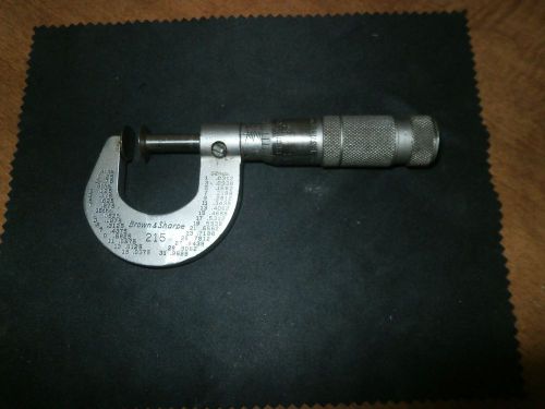 Brown &amp; sharpe disc micrometer 0-1 inch model 215 for sale