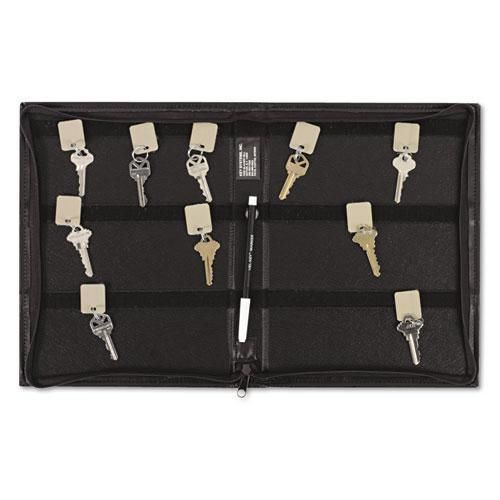 New pm company 4988 security-backed zippered case, 48-key, vinyl, black, 9 x 1 x for sale