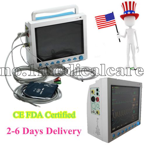 US Stock,CE/FDA, ICU Patient Monitor 6 Parameteres, 3Y Warranty,CMS8000