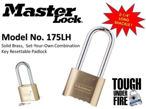 Master Lock 175LH Solid Brass Long Shackle Combination Lock