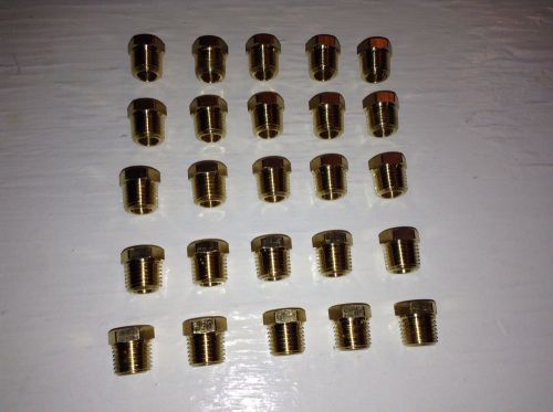 1/8&#034;fnpt x 1/4&#034;mnpt brass hex bushing pipe fitting adapter made in usa! 25 pack! for sale