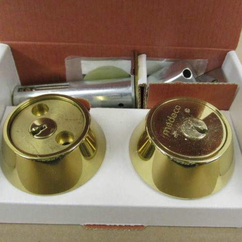 New! medeco maxum m3 deadbolt, bright brass double cylinder, keys 11t0202-05-fms for sale