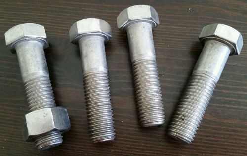 Stainless Steel Hex Bolts 3/4-10 x 3  Qty 4 with nut