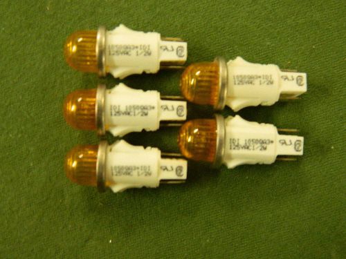 IDI -  1050QA3 -  Miniature Amber Indicator Pilot Light 125 VAC 1/2W (Lot of 5)
