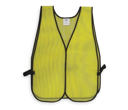 Yellow Safety Vest, Vinyl Mesh, Universal (Chest 44 - 54&#034;) - Box of 50
