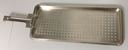 STAINLESS STEEL STERILIZER TRAYS W/ REMOVABLE CARRY HANDLE 1&#034;X17 1/4&#034;X7 3/4&#034;