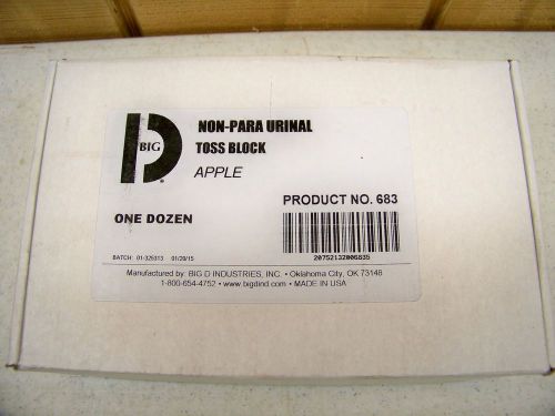 Big D Non-para Urinal Toss Block #683 Apple Scented Pack of 12