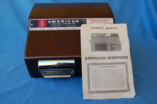 Vintage American Dispenser company Push Button Wall Mount Hand Dryer Blower NOS