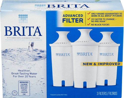 Brita water filter pitcher replacement filters, 3 count (packaging may vary) for sale