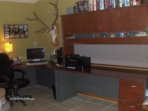 Office Desk with hutch credenza and chair