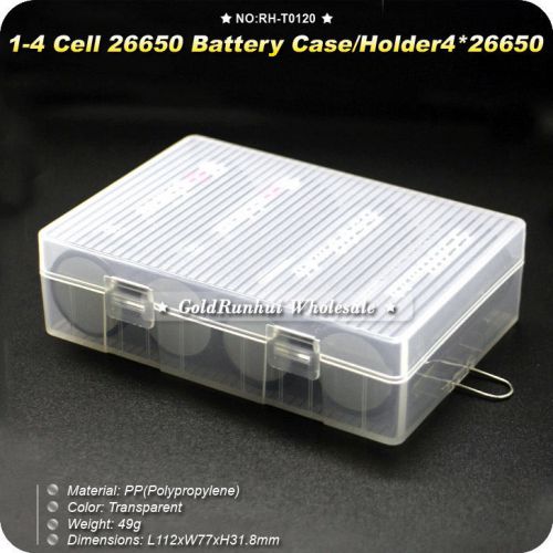 1PC Soshine Transparent 1-4 Cell 26650 Hard Plastic Battery Case Holder Storage