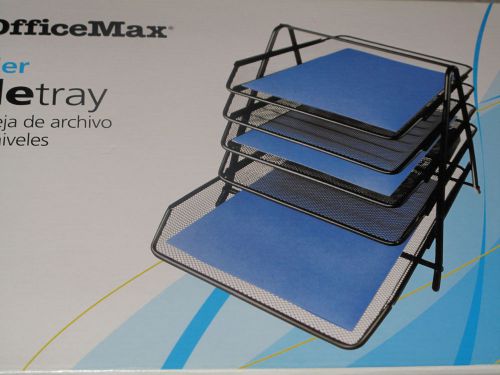 OfficeMax 5-tier filetray - Brand new in box -Black mesh file trays