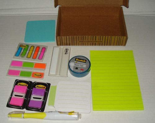 3m post-it kit #686-okit tabs/arrow/flag/sticky notes/pad/tape/highlighter pen for sale