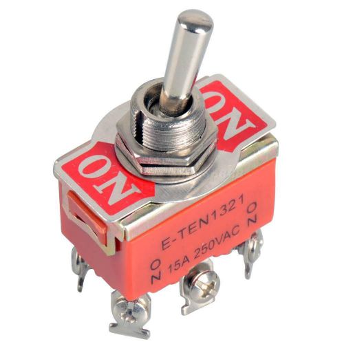 1Pc Red 6-Pin Toggle DPDT ON-OFF-ON Switch 15A 250V Mini Switches E-TEN1321 OT8S