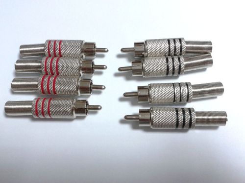 8pcs RCA Plug Audio Male soldering Connector w Metal Spring