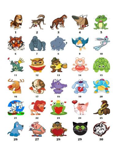 30 Square Stickers Envelope Seals Favor Tags Animals Buy 3 get 1 free (c3)