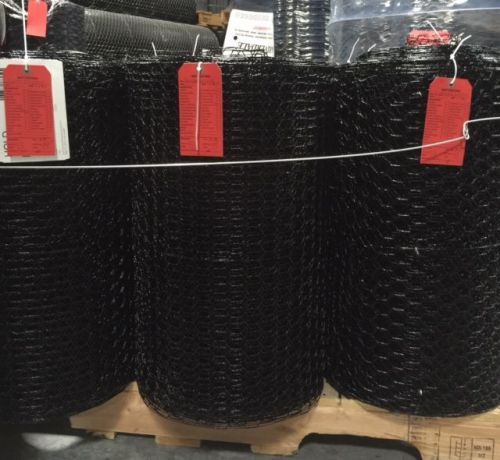 Lot of 8 Rolls 1&#034; Hex Galvanized &amp; PVC Coated Black Chicken Wire 24&#034;x150&#039; 20 G