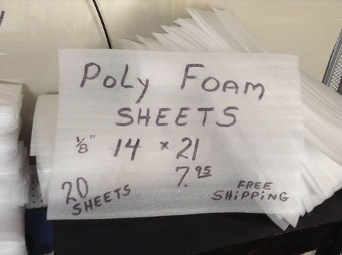 White 1/8&#034; Foam Packing Shipping Sheets 14&#034;X21&#034;;  FREE SHIPPING