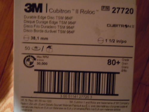 3M Cubitron II Roloc Discs, TSM, 984F  - 1.5&#034;  (50 discs) 80+ Grade (27720)