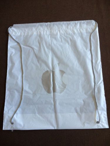 Apple Store plastic drawstring merchandise shopping bag logo backpack white