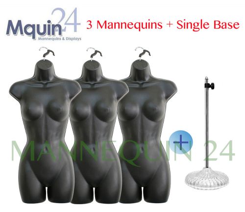 3 mannequins +1 table top stand +3 hangers female dress body forms for clothings for sale