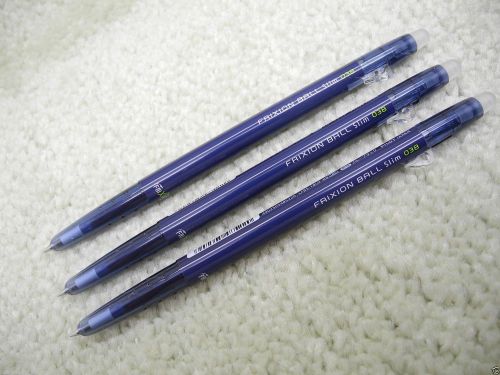 (3 Pens) PILOT ERASER/FRIXION ball slim 0.38mm roller pen, BlueBlack (Japan)