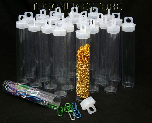 Pack of 100 Round Clear Plastic Storage Tubes 4.5&#034;x7/8&#034;