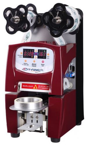 Automatic Bubble Tea Sealer Machine Electric Boba Cup Sealer Film LED Coffee 98s