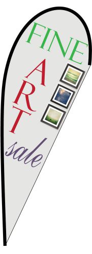 Fine Arts Sale Teardrop Stock Flags w/ Hardware