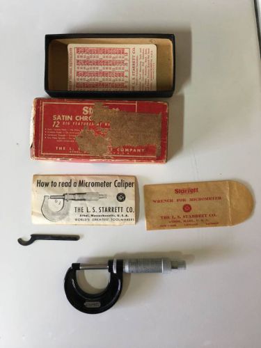 Machinists micrometer caliper 0-1&#034; l.s. starrett co. for sale