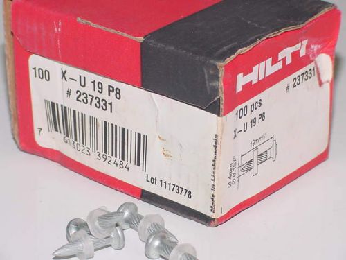 100 - Hilti Premium Fastener 237331 Carbon Steel 3/4&#034; Zinc Coating X-U 19 P8 NEW