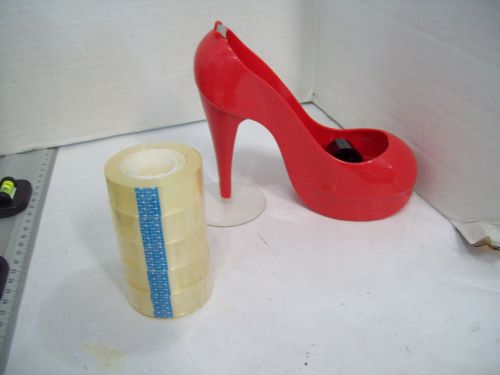 High Heel Shoe Tape Dispenser  New Stiletto with 5 Rolls of Tape Red