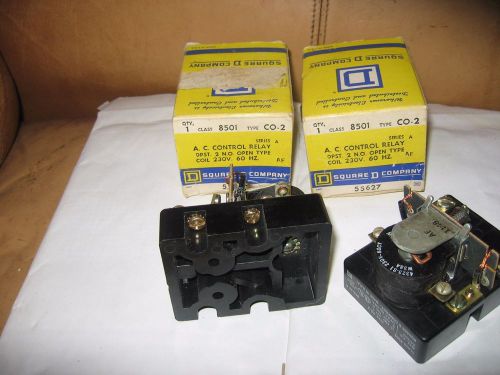 2 Square D A C control relay lot class 8501 type CO-2 55627